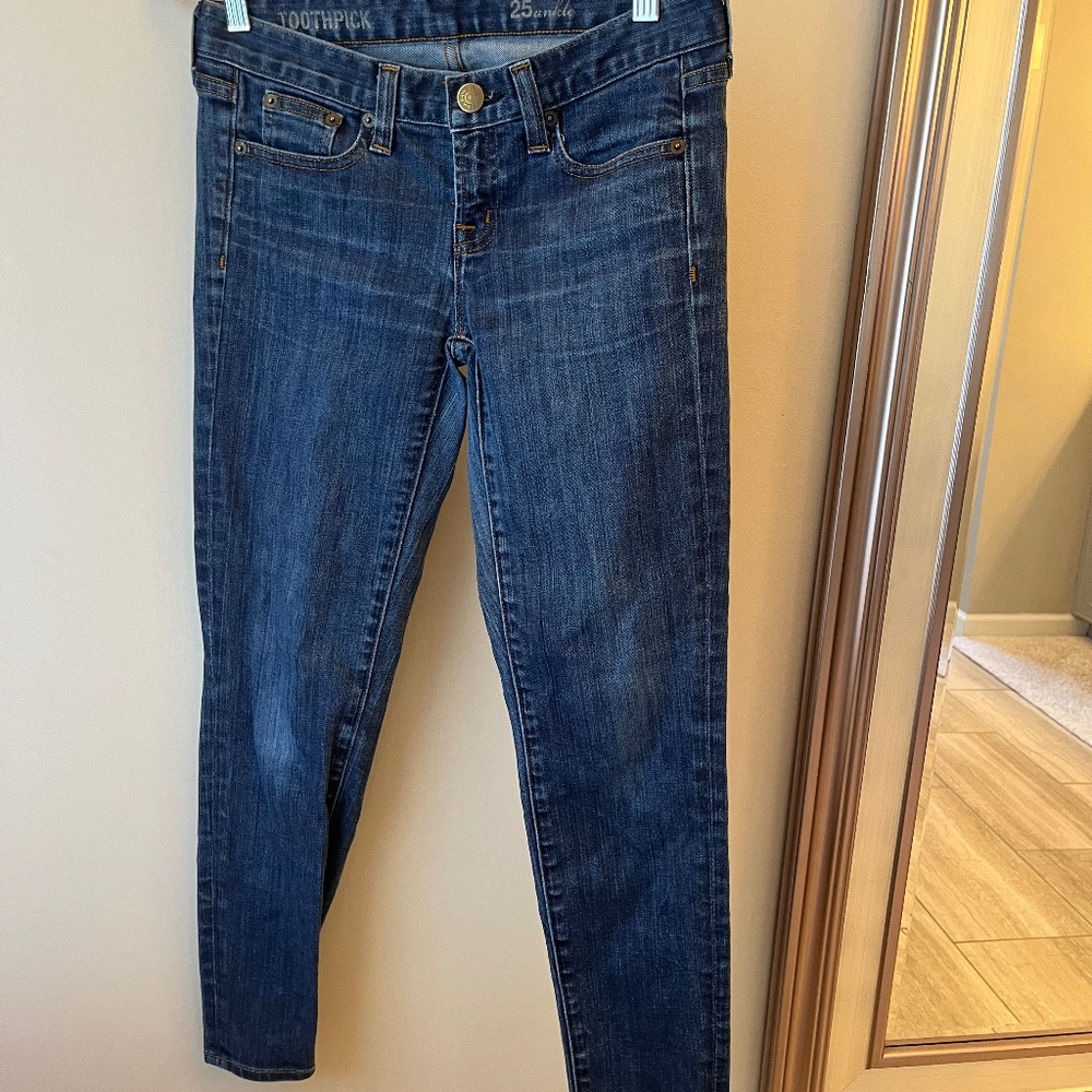 J. Crew toothpick ankle jeans 25